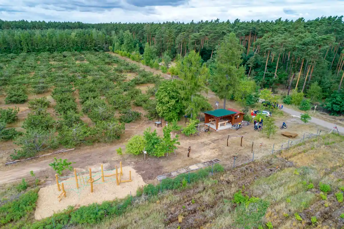 Waldhütte und Spielplatz Bad Liebenwerda Etappe auf dem Sternweg Grüne Heide, Foto: Andreas Franke