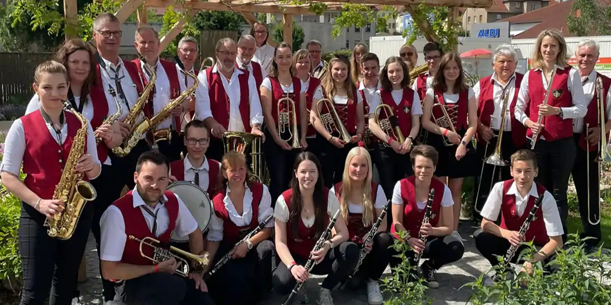 Gruppenaufnahme Rolandstädter Blasmusikanten Belgern e. V.