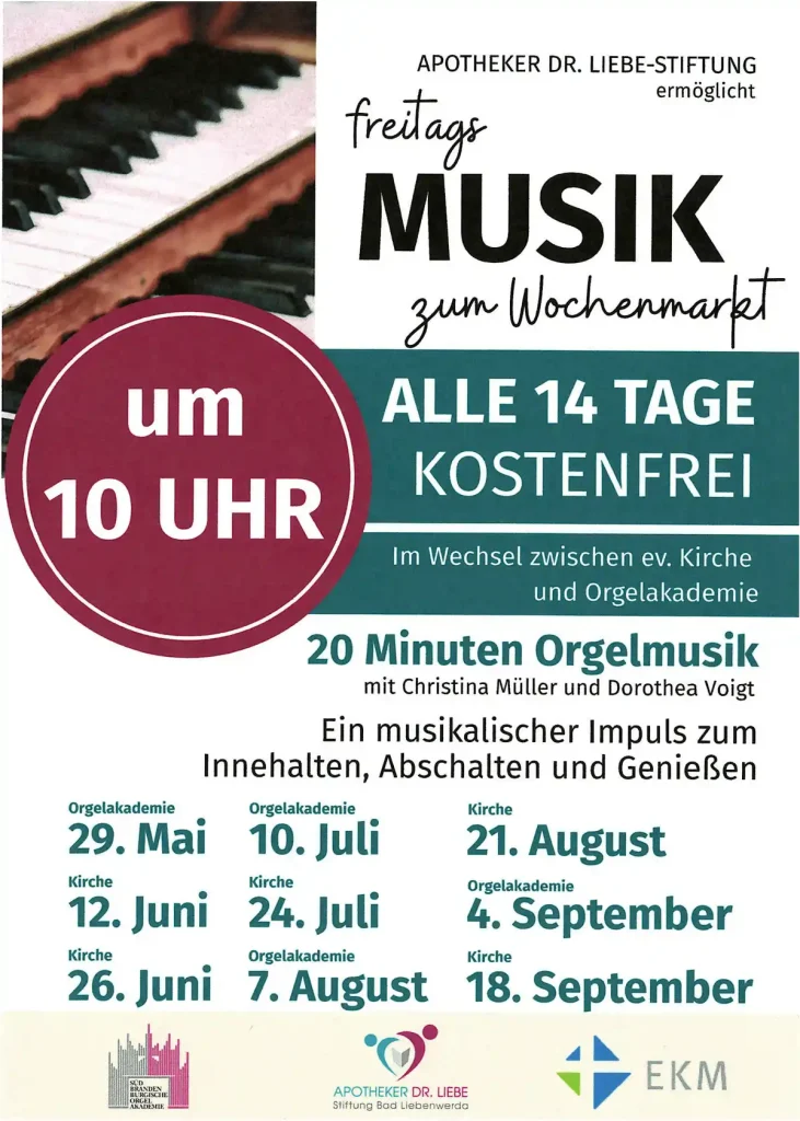 Plakat für Freitagsmusik zum Wochenmarkt